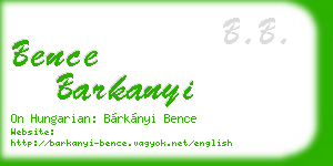 bence barkanyi business card